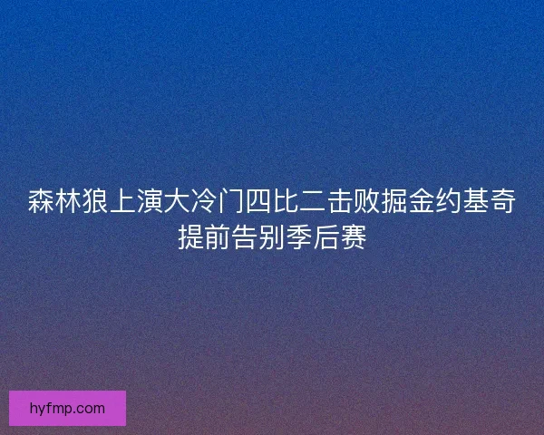 森林狼上演大冷门四比二击败掘金约基奇提前告别季后赛