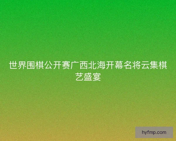 世界围棋公开赛广西北海开幕名将云集棋艺盛宴