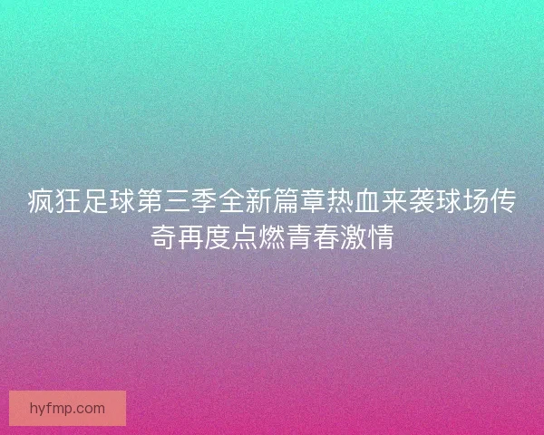疯狂足球第三季全新篇章热血来袭球场传奇再度点燃青春激情